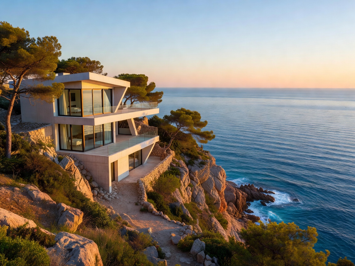 Casa Tramuntana exterior overlooking the Mediterranean sea in Begur