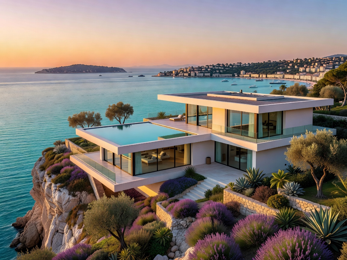 Modern villa in Cannes overlooking French Riviera